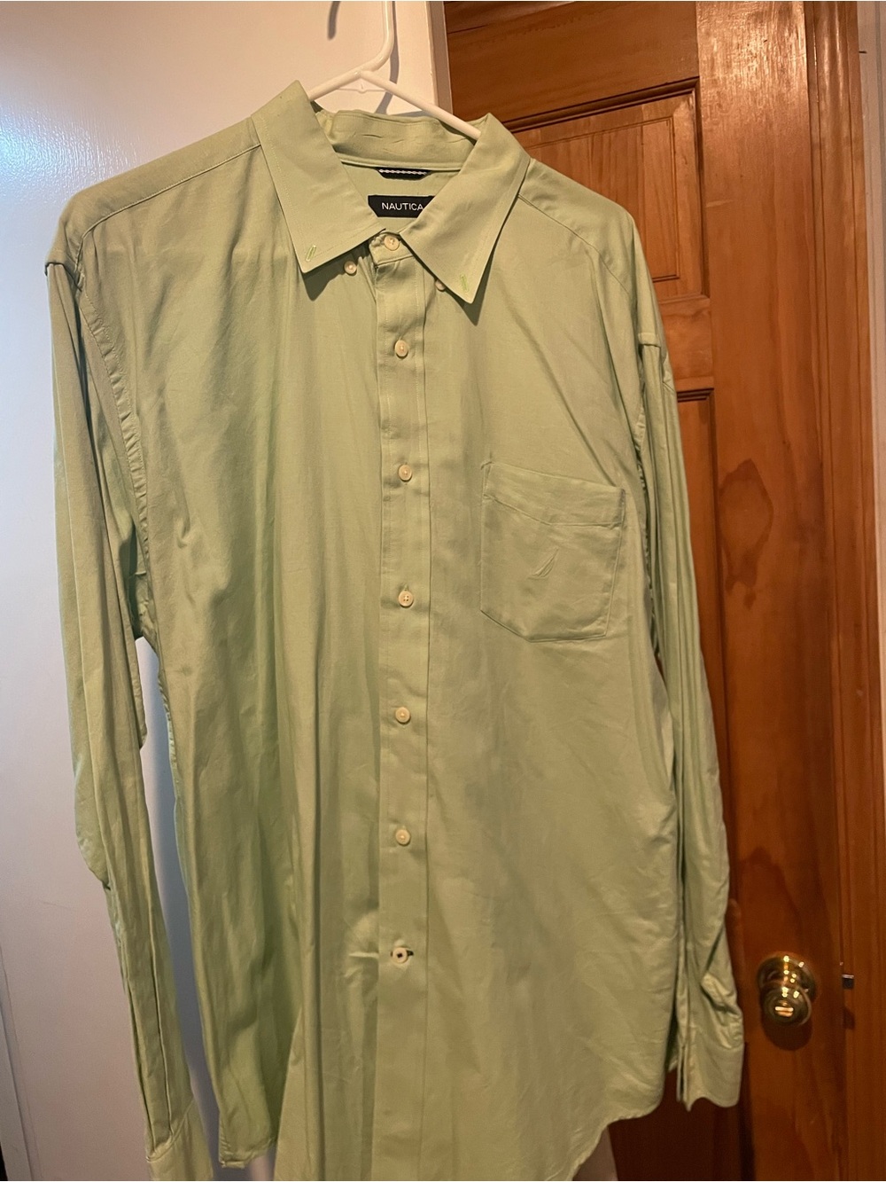 Nautica Men's Green Button-Down Dress Shirt Size XL